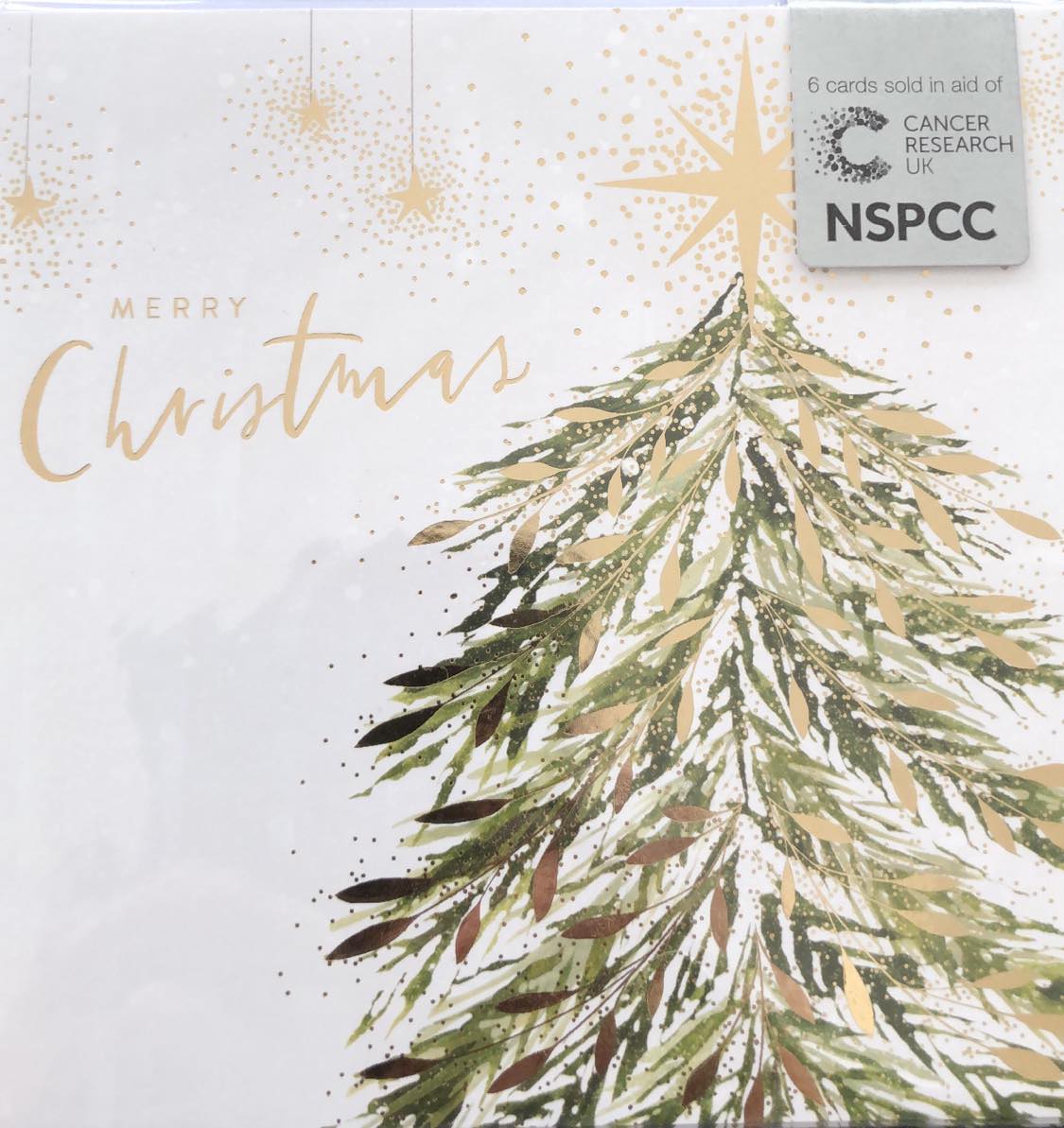 Tree With Gold Leaves Charity Christmas Cards Pack.