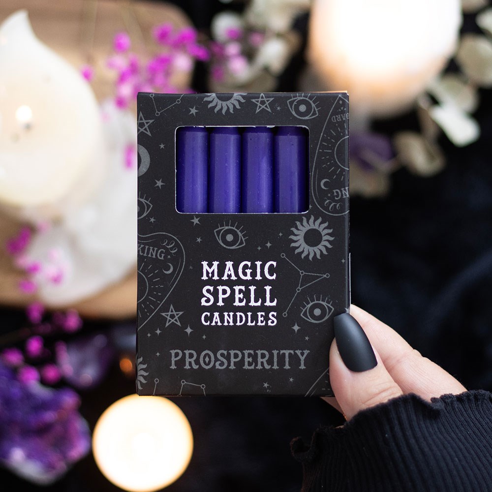 Purple Spell Candles for PROSPERITY (set of twelve)