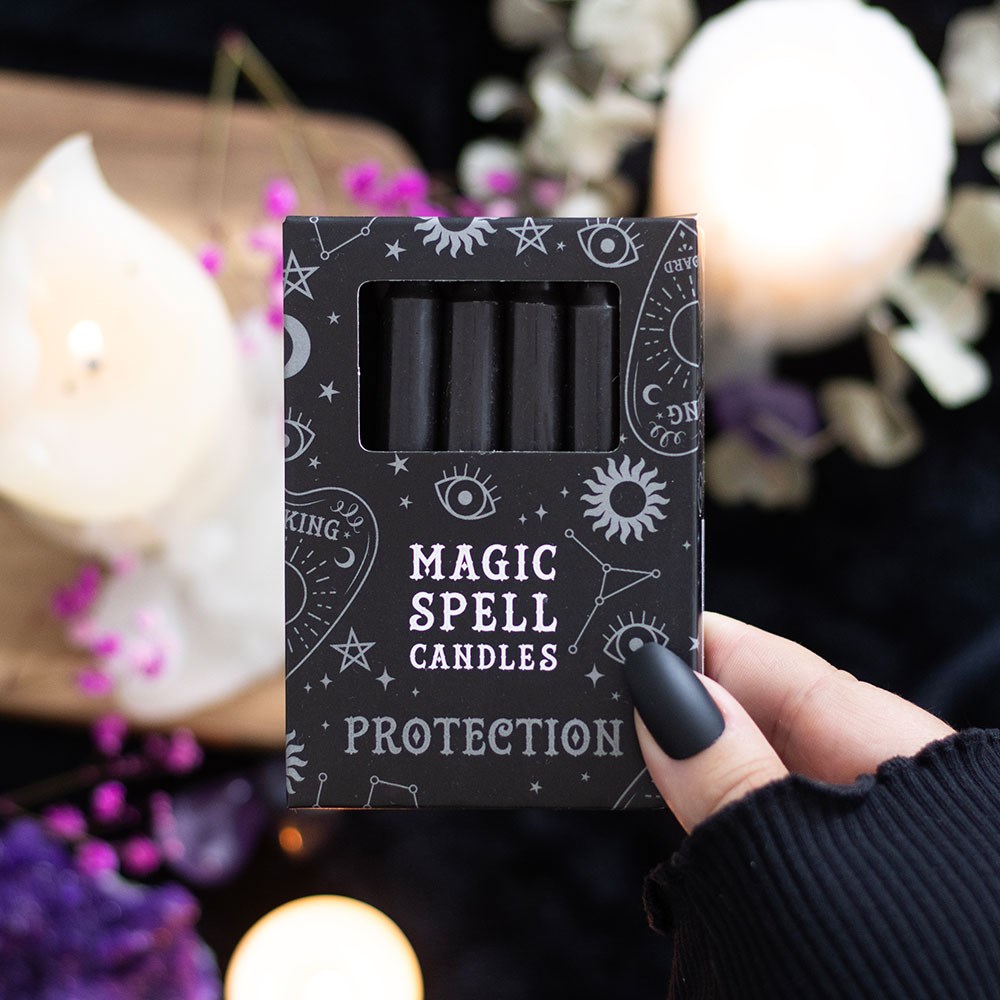 Black Spell Candles for PROTECTION (pack of twelve)