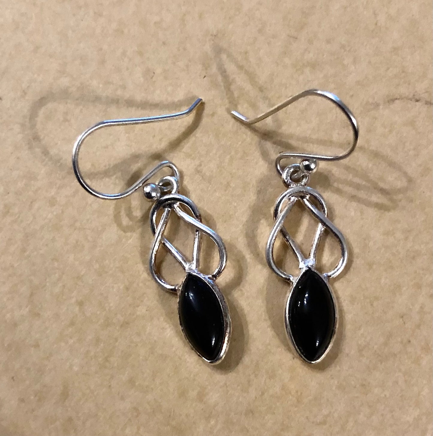 Silver & Black Onyx Ear-rings