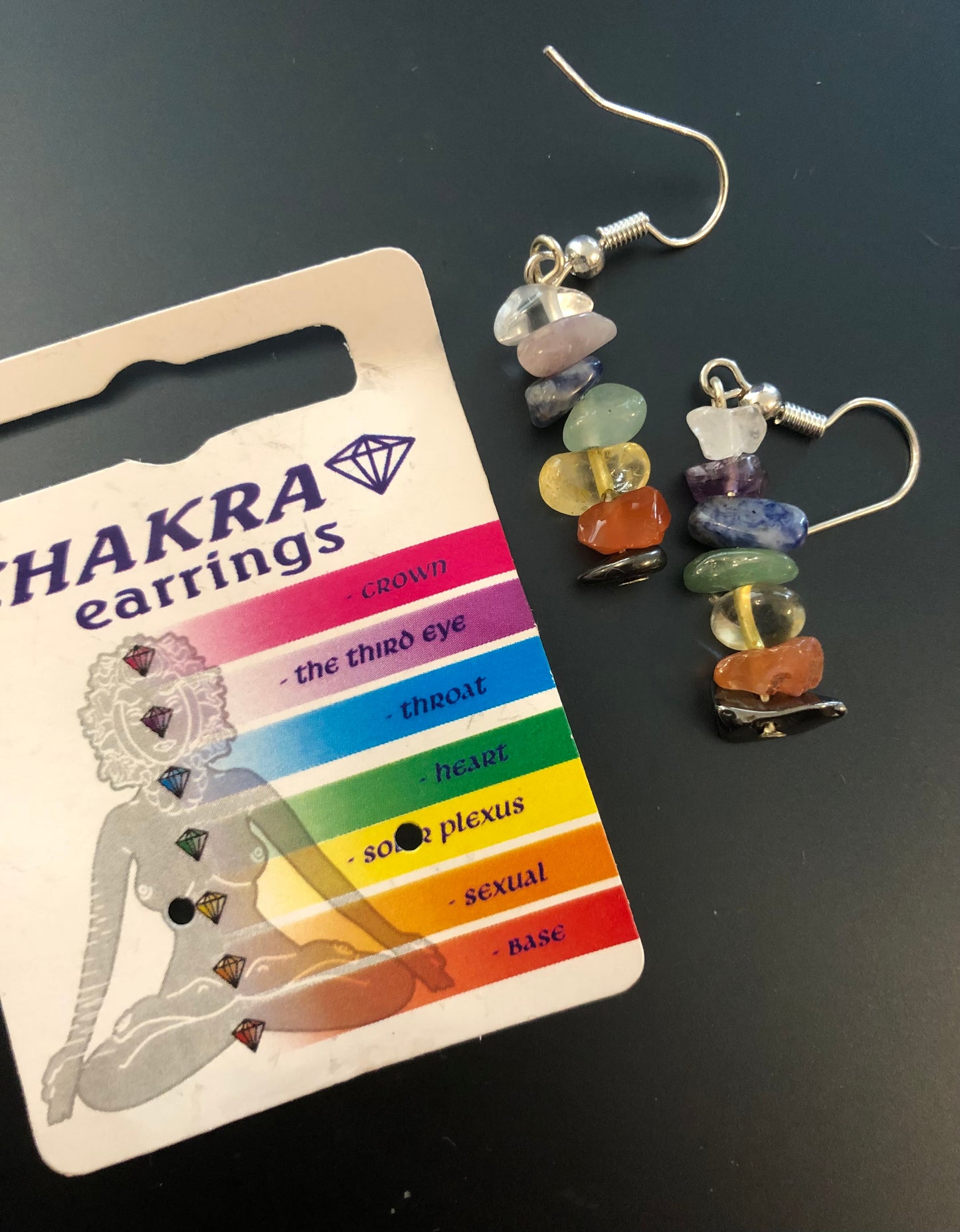Crystal chip chakra earrings