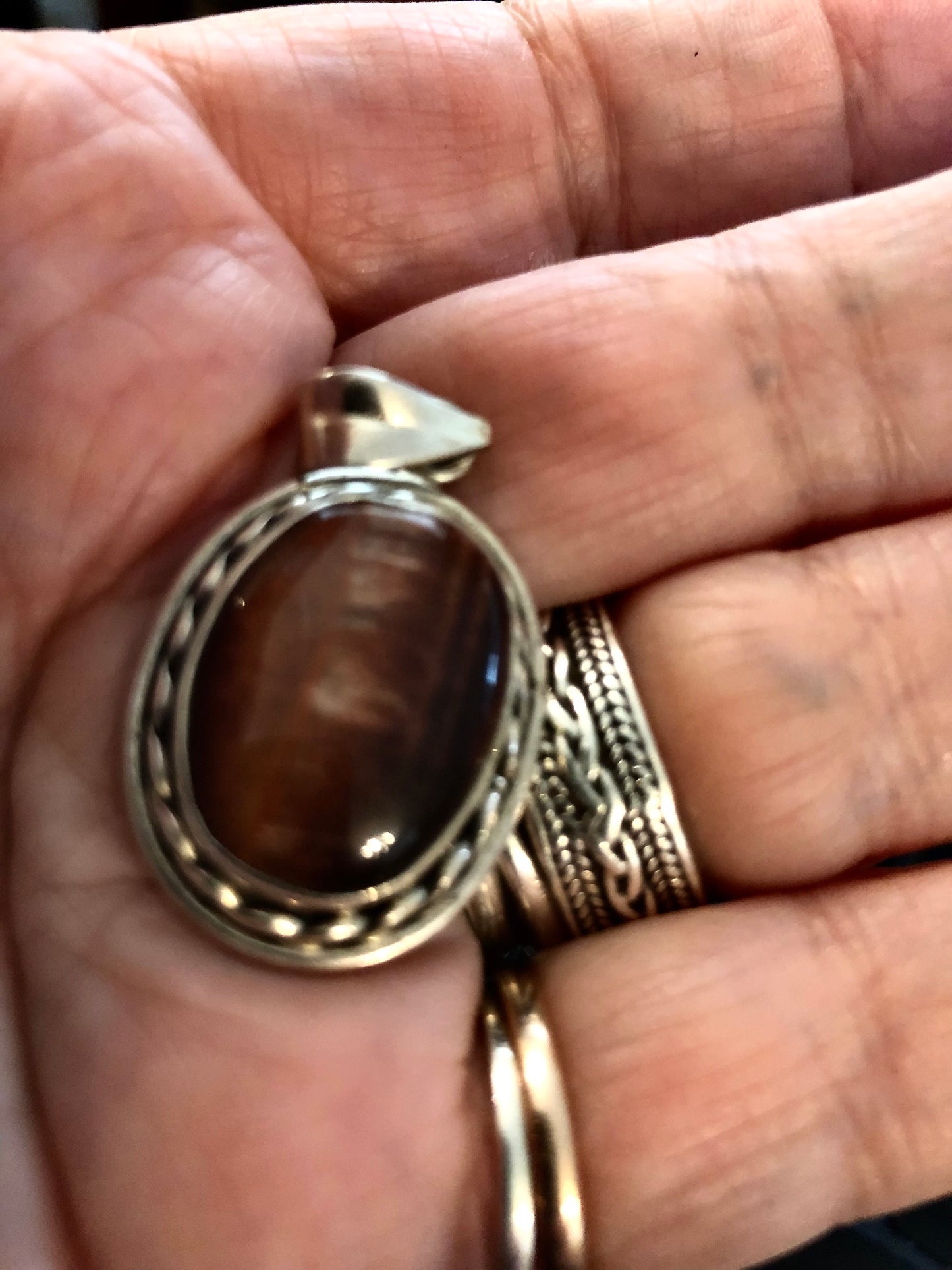 Tiger's Eye & Silver Pendant