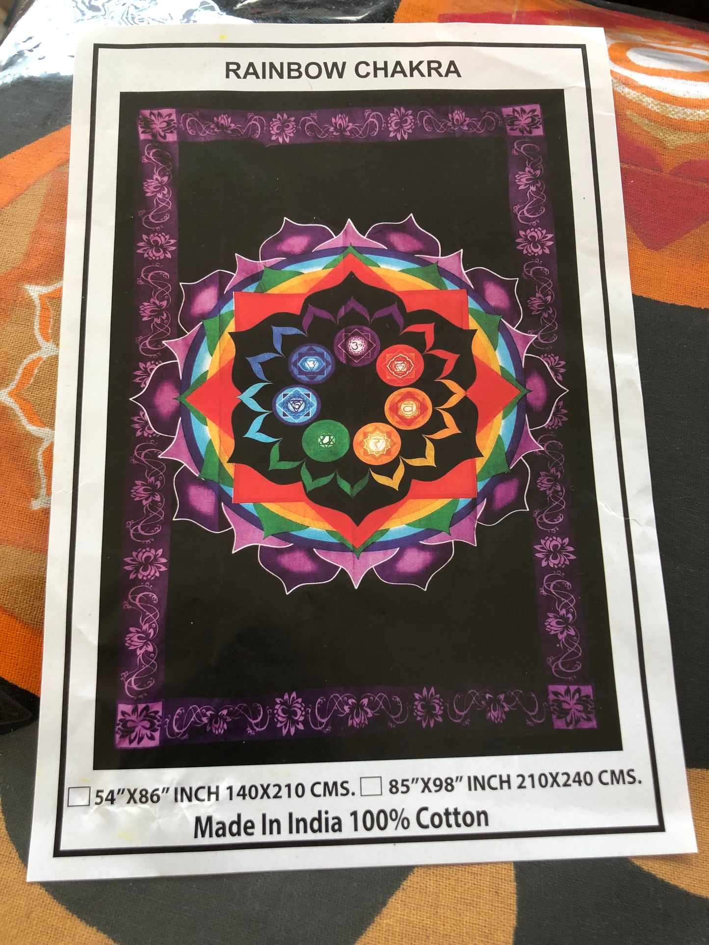 Rainbow Chakra Wall Hanging/Throw.
