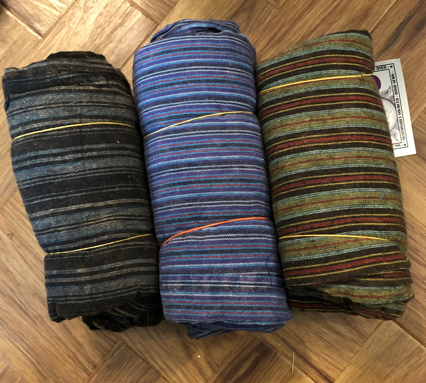 Stripey Cotton Cargo Pants.