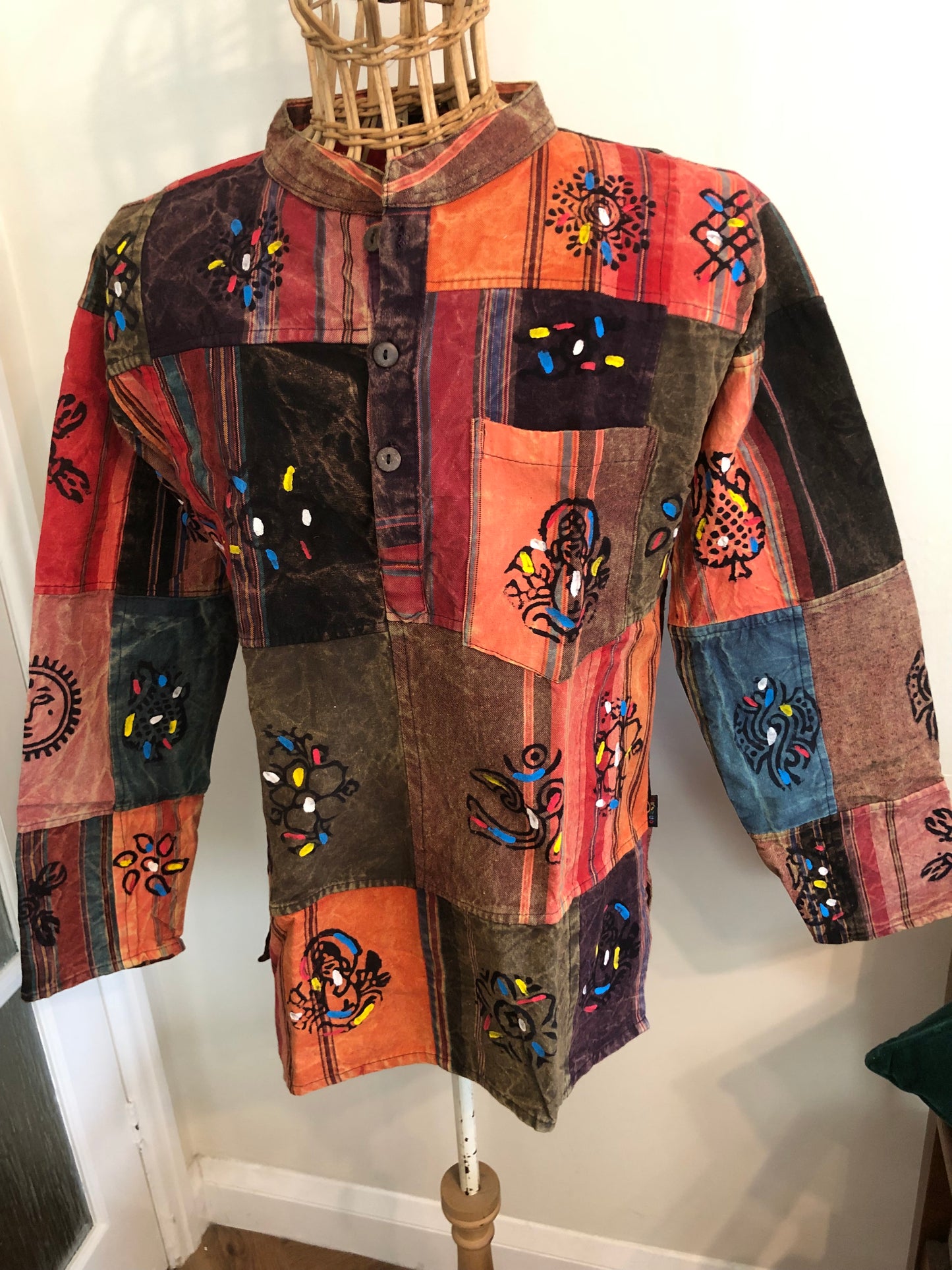 Red Patterned Heavy Cotton Shirt