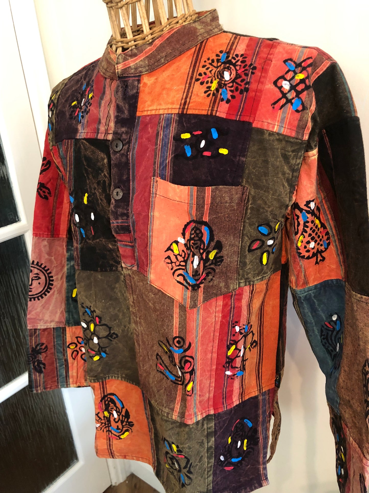 Red Patterned Heavy Cotton Shirt
