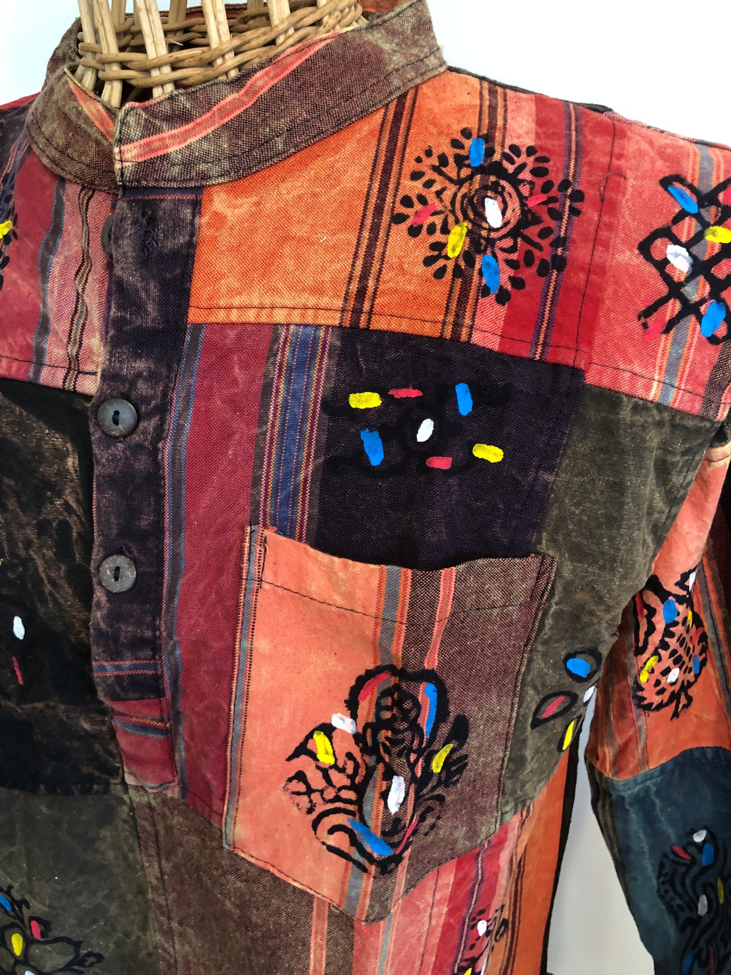 Red Patterned Heavy Cotton Shirt