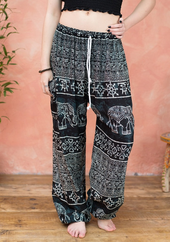 Mud Dye Elephant Harem Trousers (free size) T14 Nam