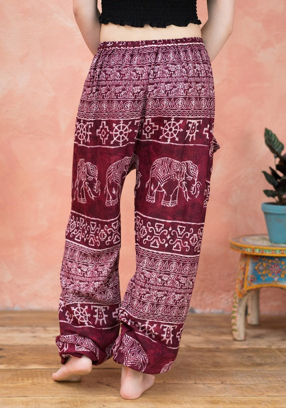 Mud Dye Elephant Harem Trousers (free size) T14 Nam