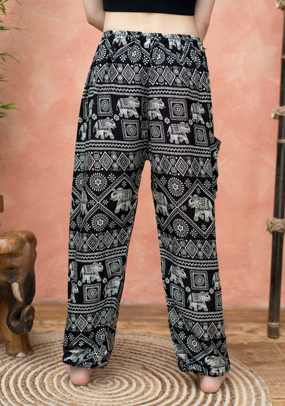 Black Elephant Harem Pants (T14).
