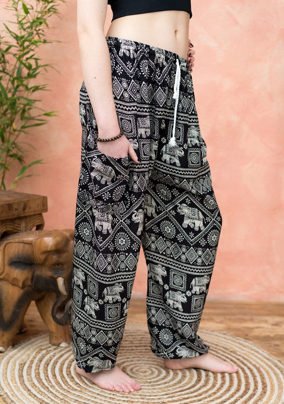 Black Elephant Harem Pants (T14).