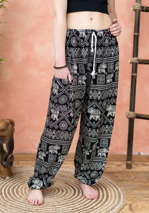 Black Elephant Harem Pants (T14).
