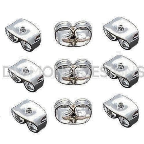 25 pairs (50 pierces in total) of silver coloured earring backs for studs