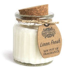 The Linen Fresh Soybean Candle.