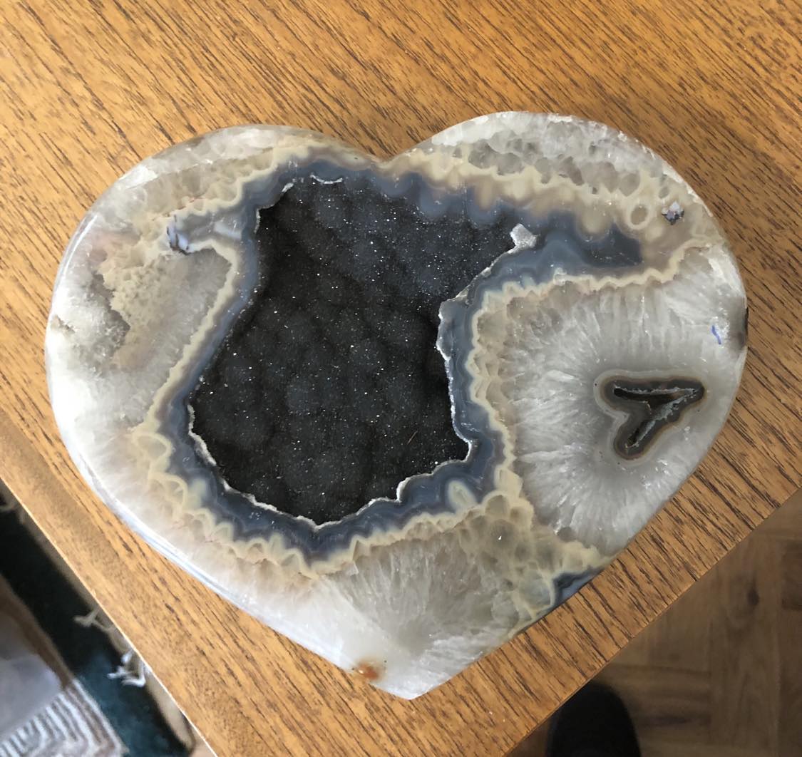 Agate Crystal and Druzy Heart.