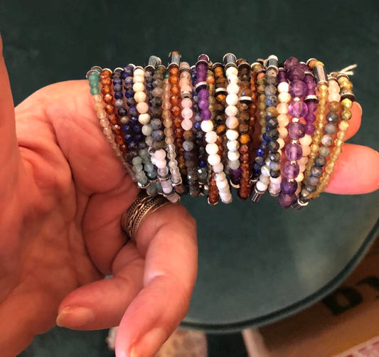 Crystal and silver bracelets
