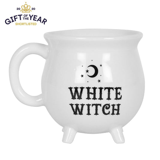 White witch cauldron mug