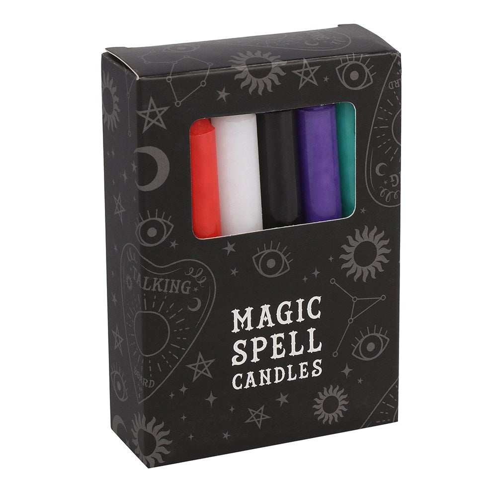 Multi coloured spell candles pack.