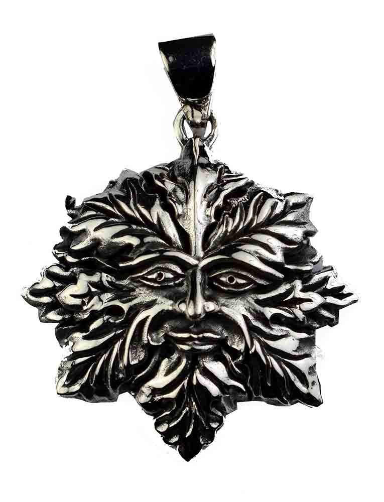 Green Man Pendant 925 silver