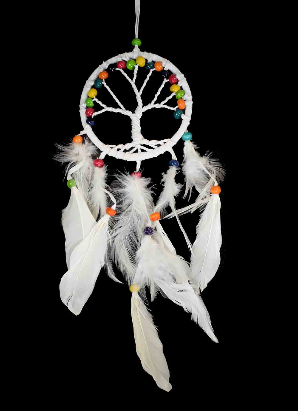 Dreamcatcher (small - white tree and feathers)