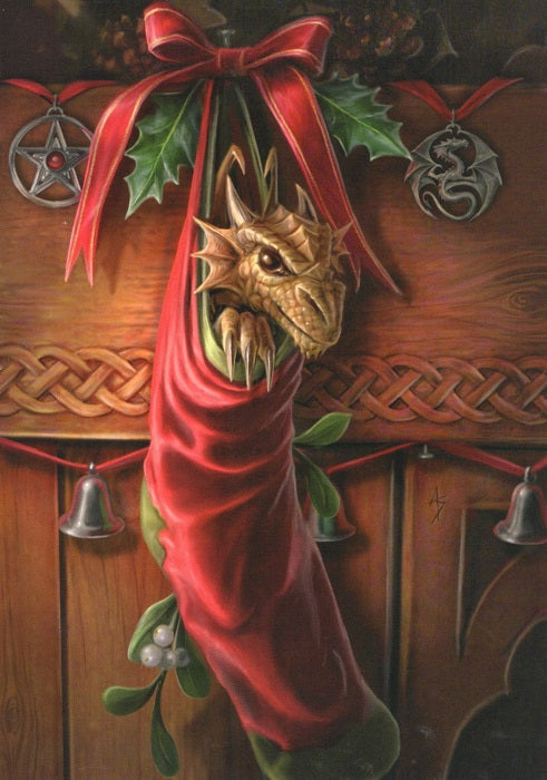 Magical Arrival Yule Card by Anne Stokes.