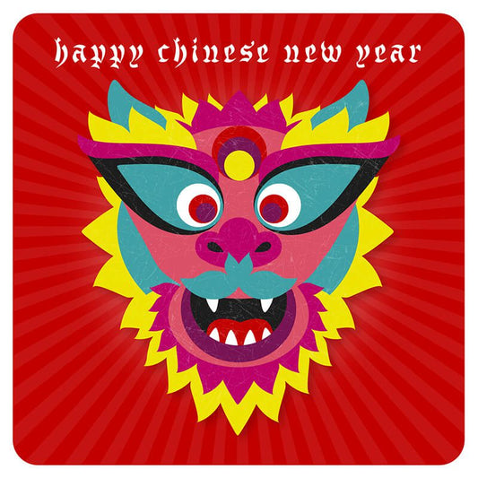 Chinese New Year Card, "Dragon Face"