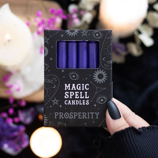 Purple Spell Candles for PROSPERITY (set of twelve)