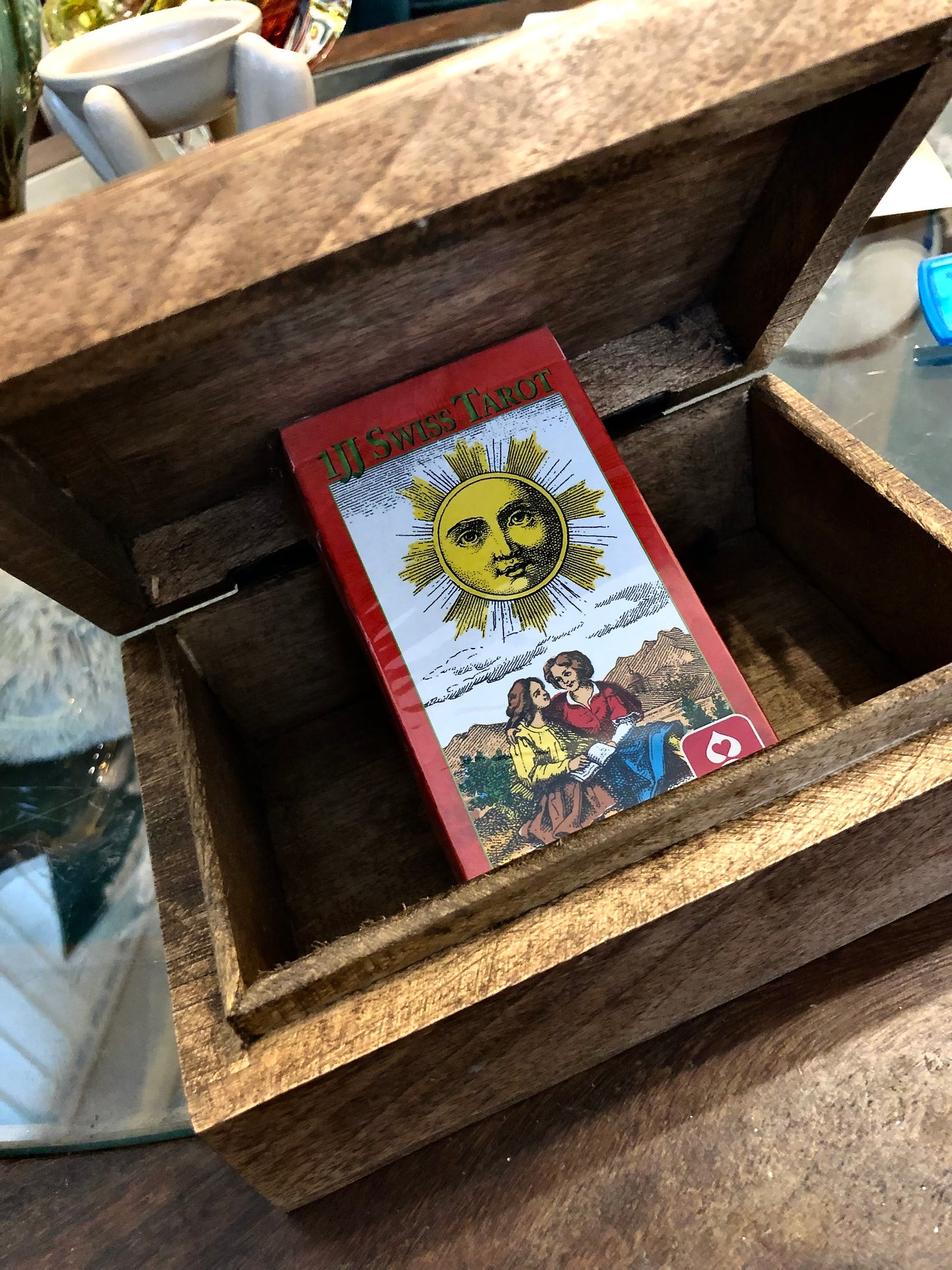 Carved Wooden Pentagram Box