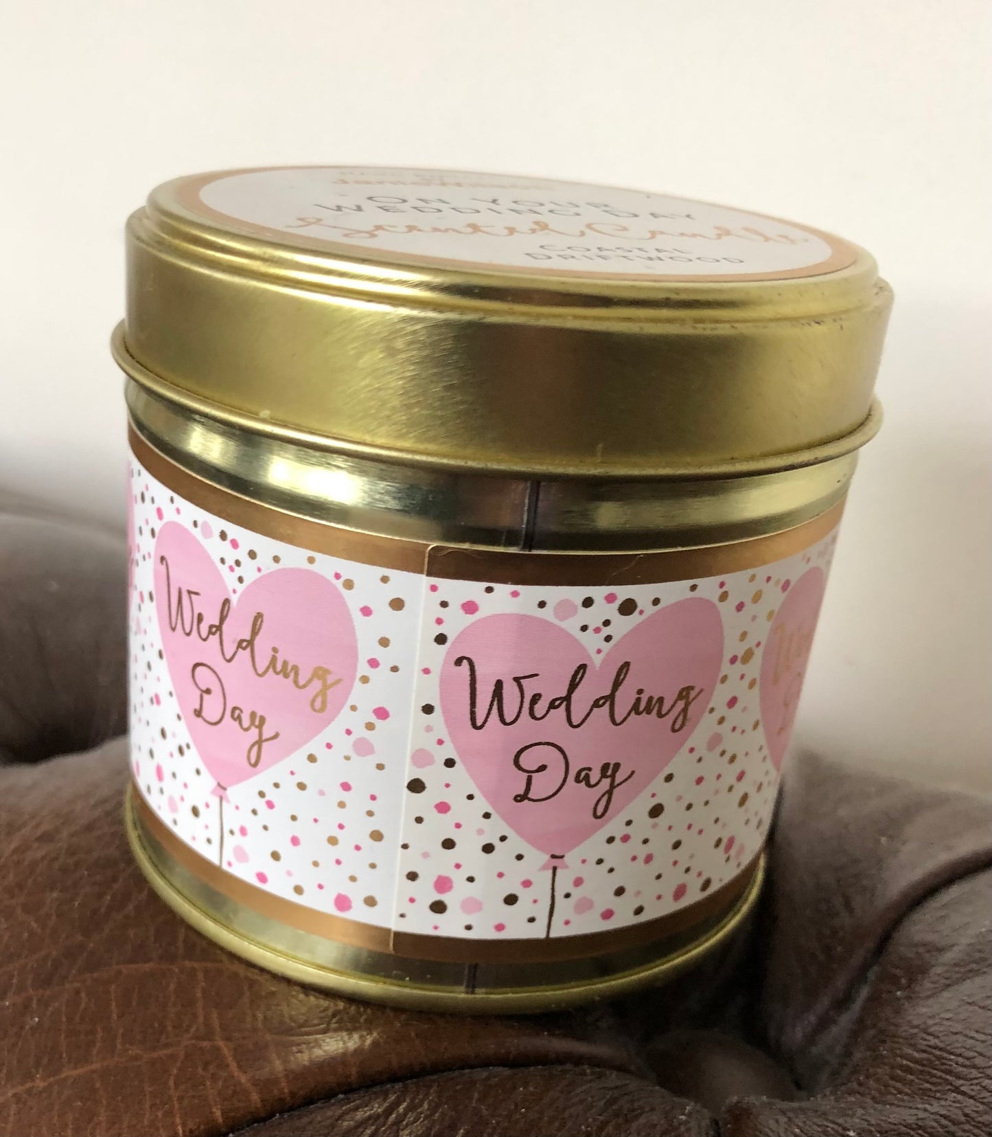 Wedding Day (candle in a tin - Coastal Driftwood)