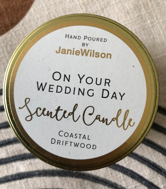 Wedding Day (candle in a tin - Coastal Driftwood)