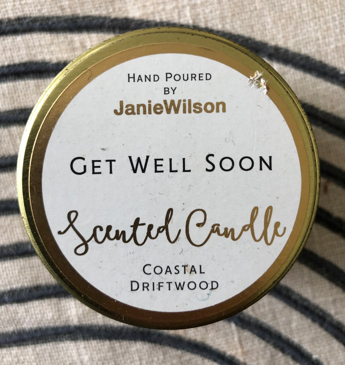 Get Well Soon (candle in a tin - coastal driftwood)
