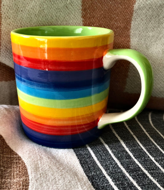 Rainbow Striped Mug