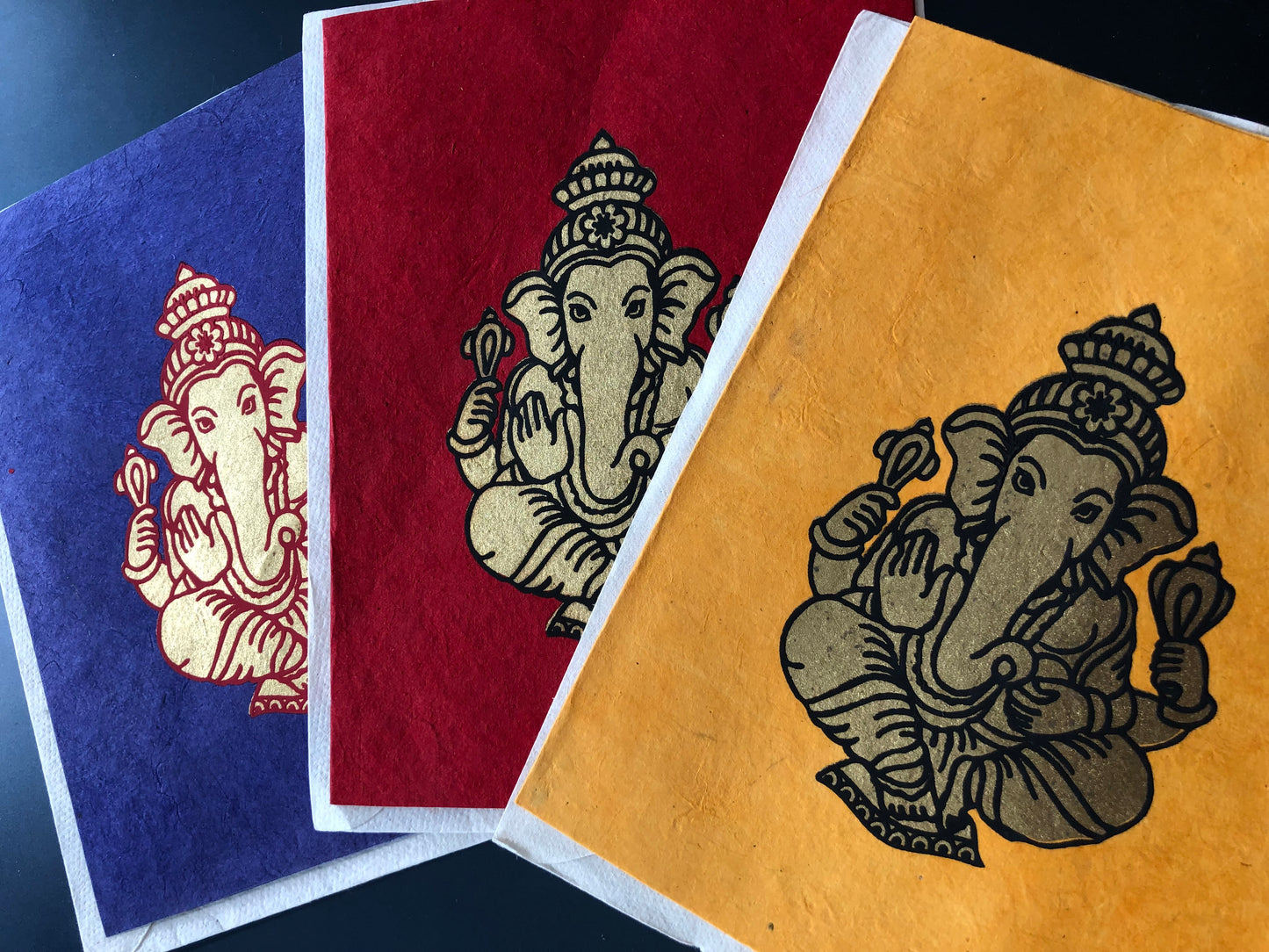 Handmade Paper Ganesh Cards & Envelopes