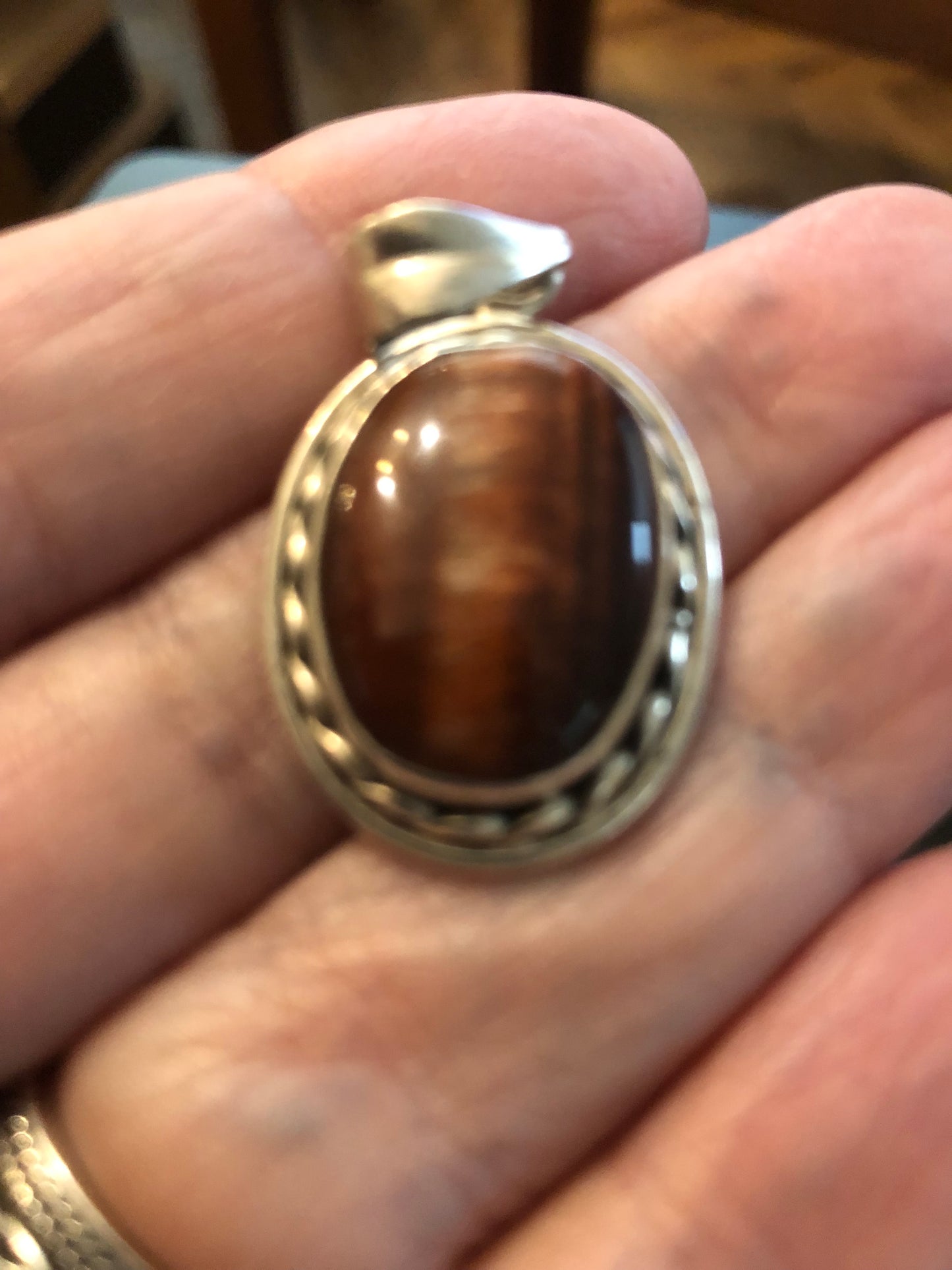 Tiger's Eye & Silver Pendant