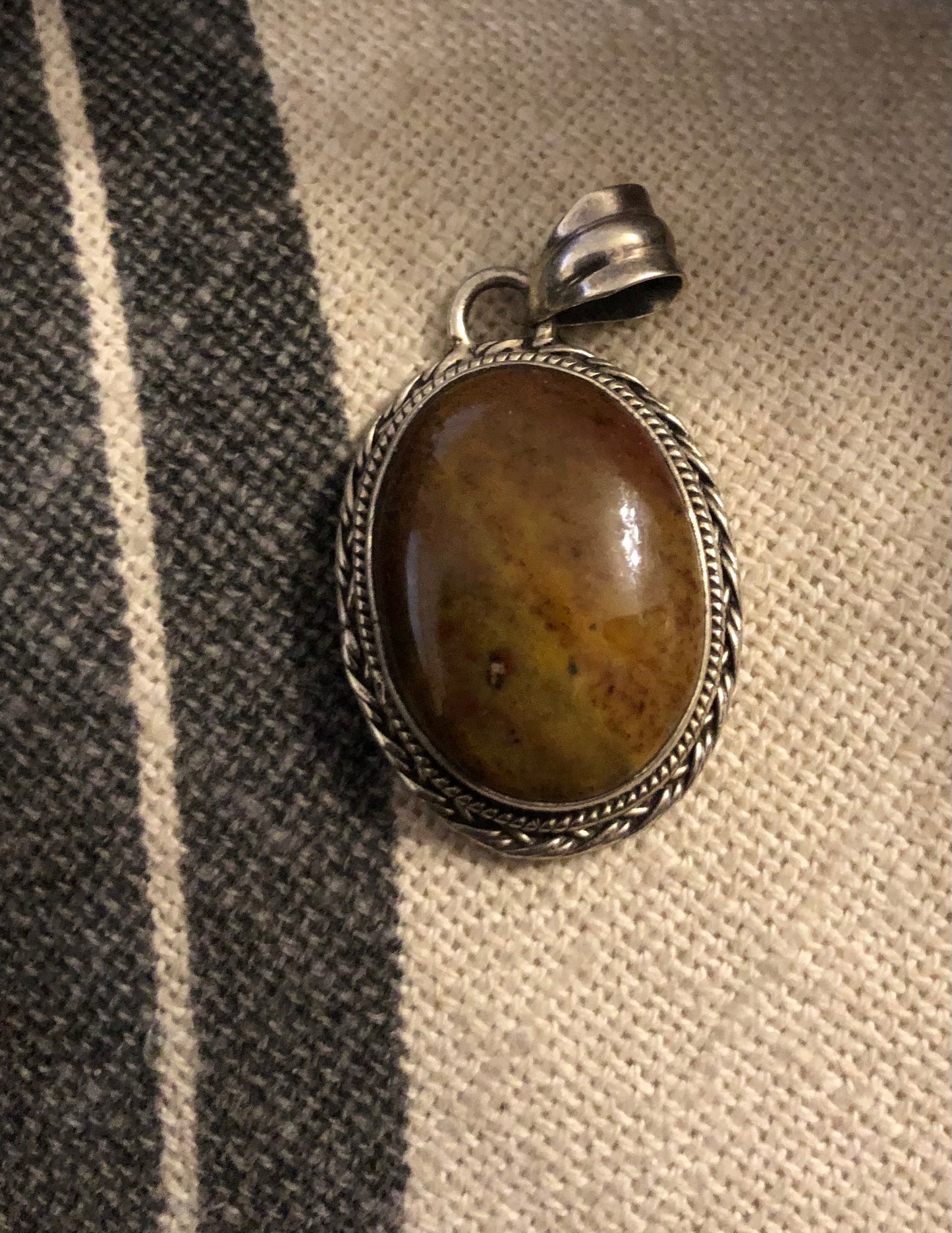 Agate & Silver Pendant