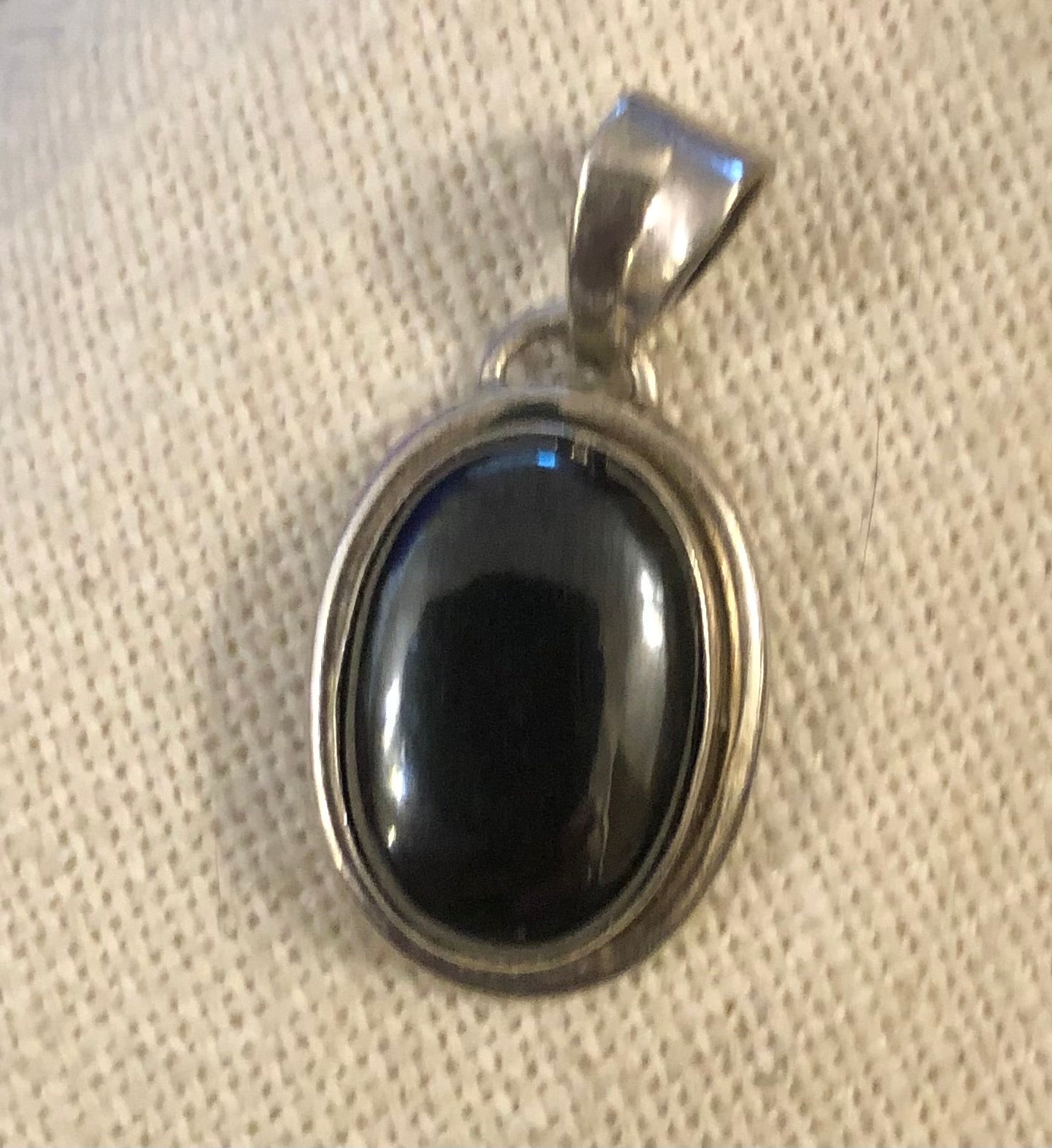 Hematite & Silver Pendant