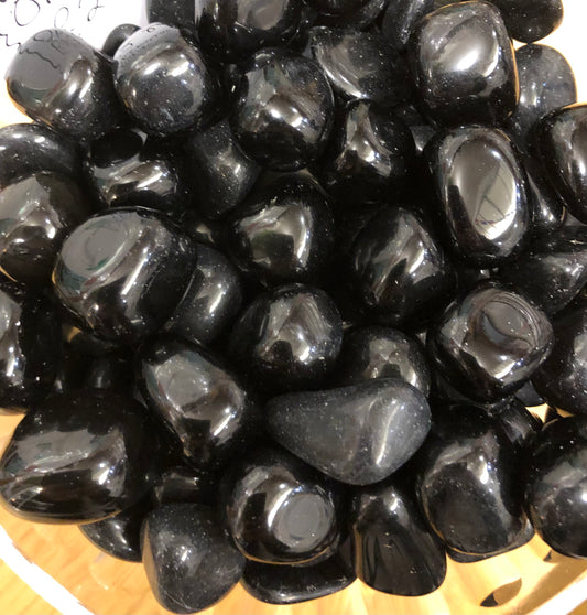 Black Onyx Tumbles Stone (Grade 'A')
