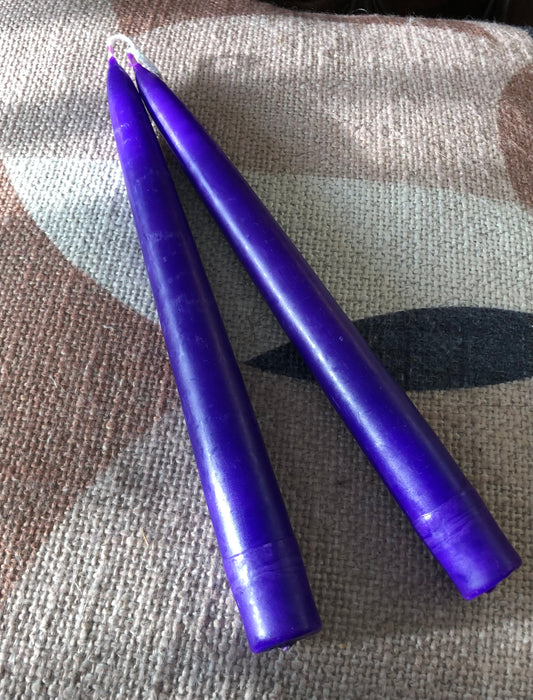 Pair of Purple Dinner Candles