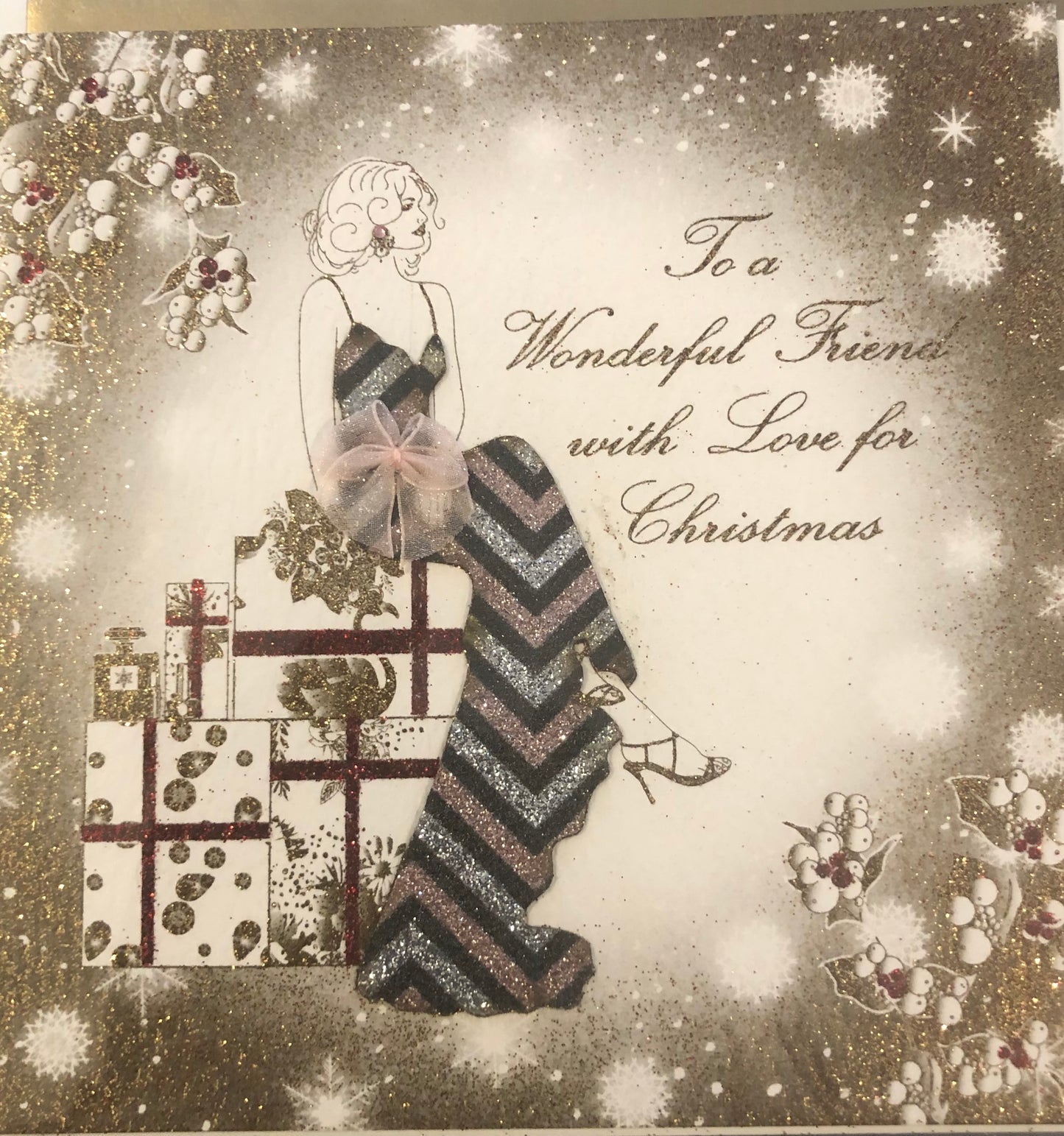 Wonderful Friend Luxury Christmas Card.