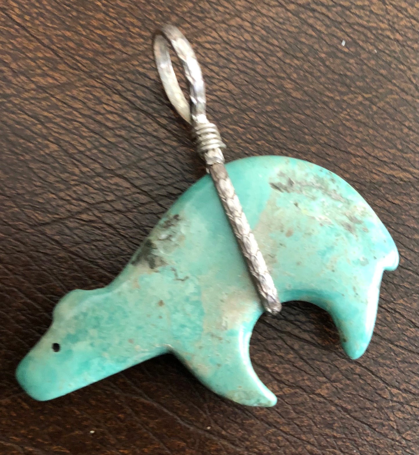 Turquoise & Silver Bear
