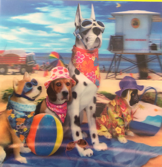 Dogs on Holiday 3D Card