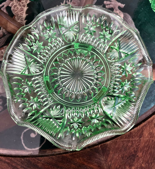 Vintage Green Glass Bowl