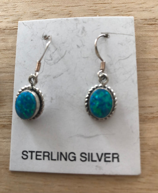 Opal and Silver Earrings