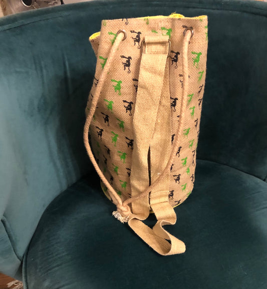 Hessian Back Pack Bag