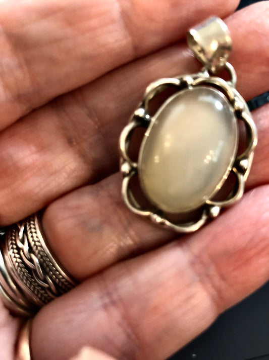 Moonstone & Silver Pendant