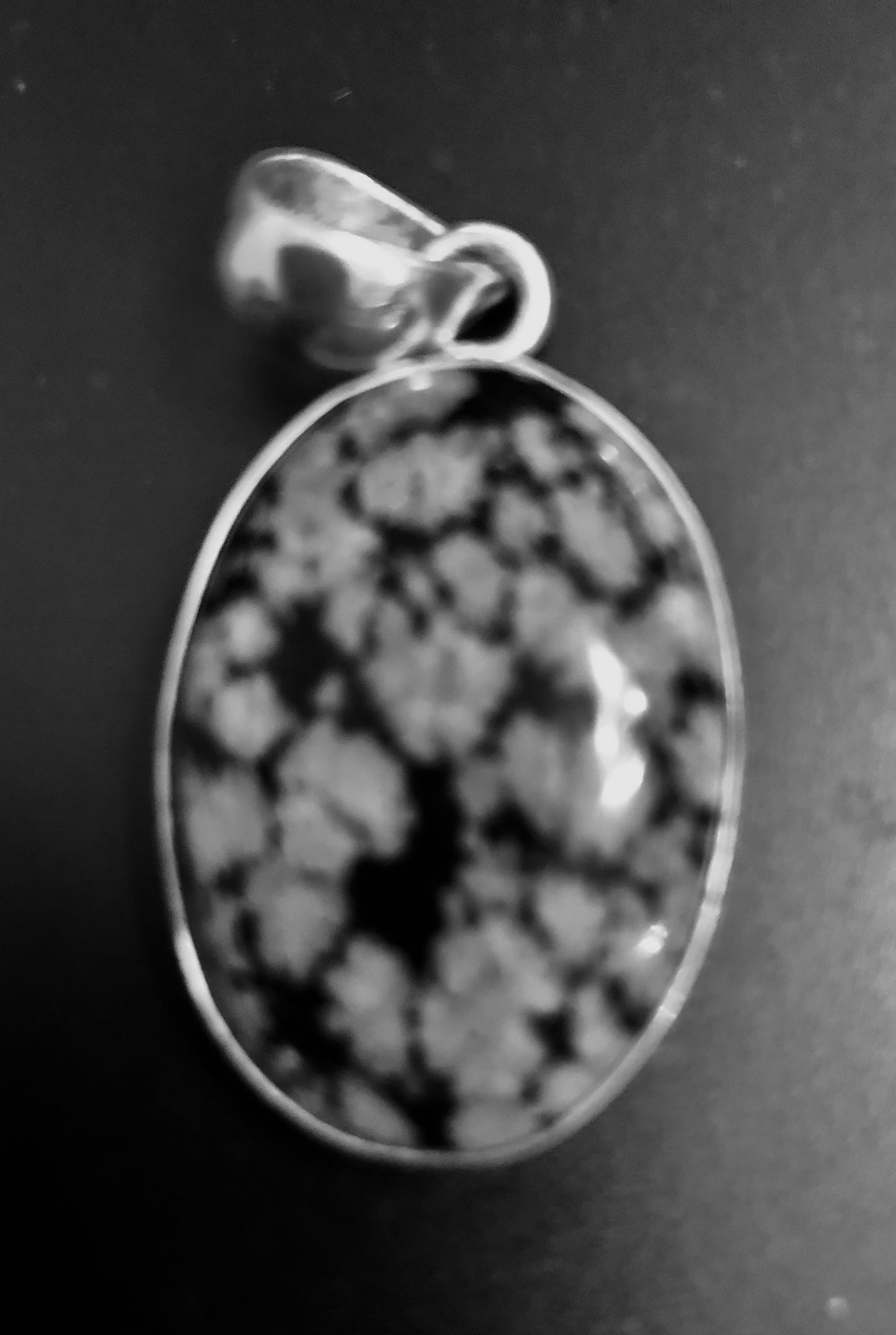 Snowflake Obsidian and Silver pendant