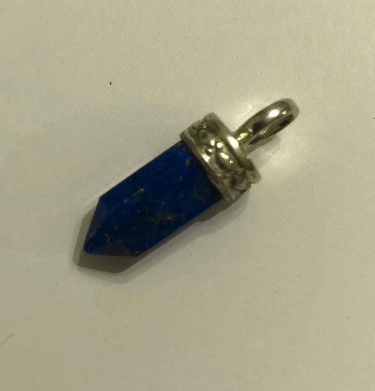 Lapis and Silver Tiny crystal point (half an inch/7.62 ccm)