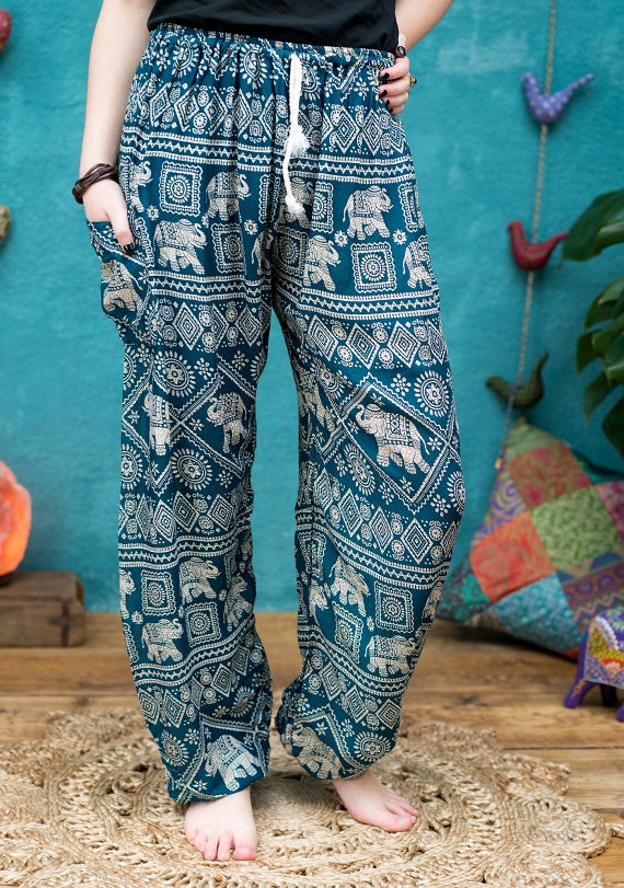 Free Size Elephant Print Harem Trousers. T21 Nam.