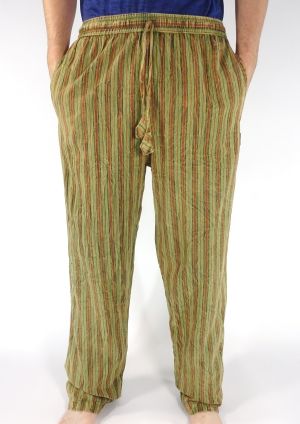 Green Stripey Stonewashed Trousers (PO79 - Gri)