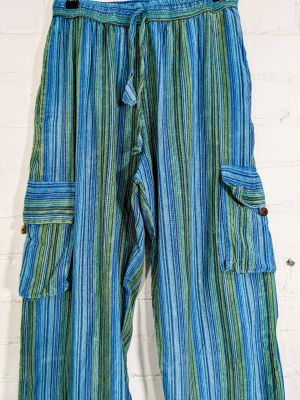 Stripey Turquoise Cargo Pants (PO80 - Gri).